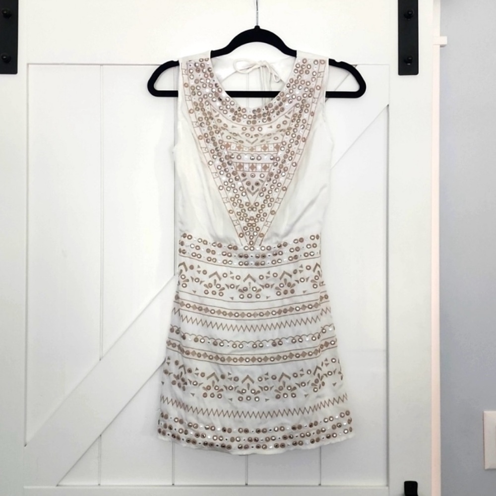 Majorelle Open Back Cream Dress  size S
